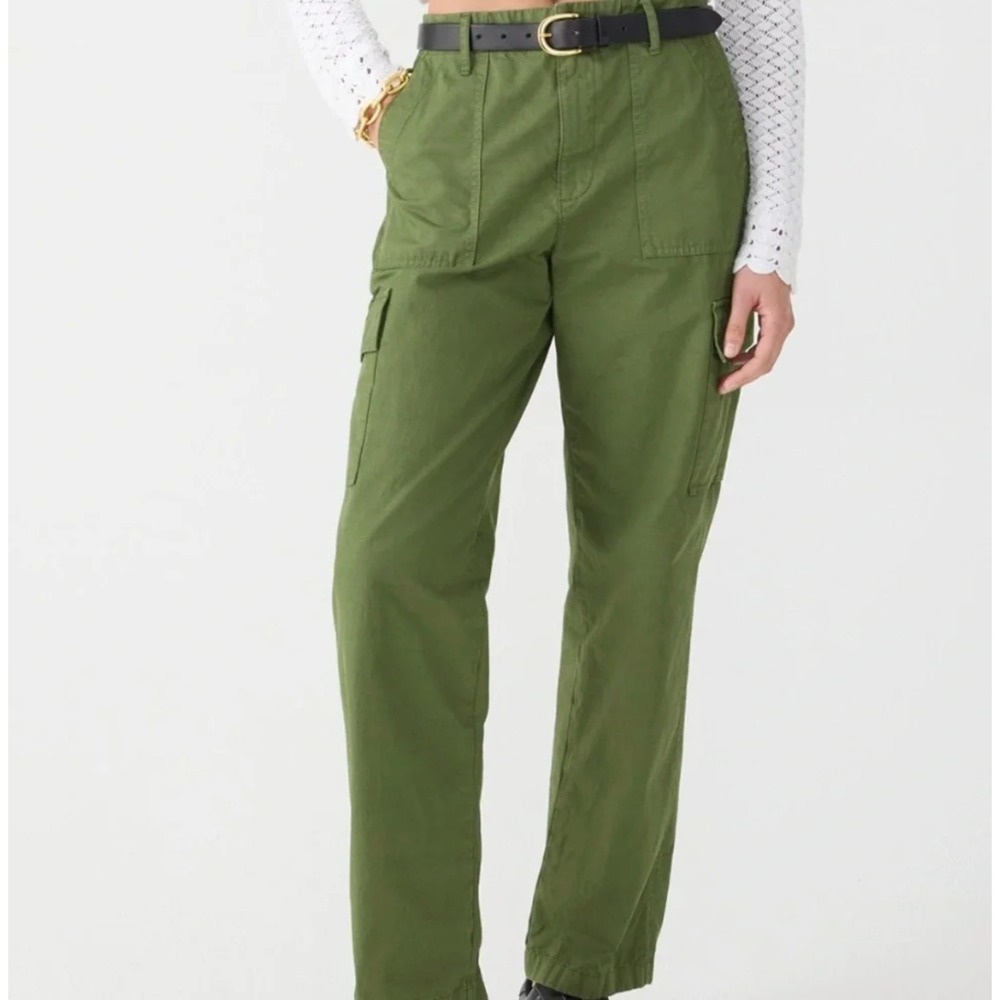 J. Crew Womens Relaxed-fit Tapered Cargo Pant Size 29 Green